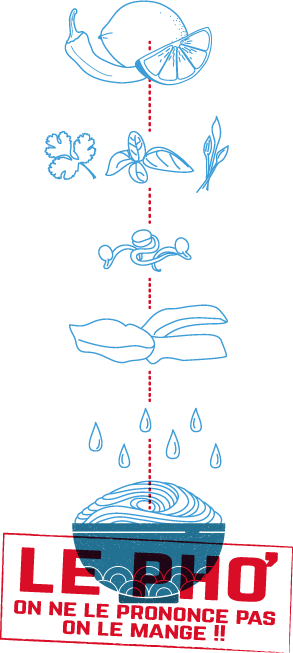 schema du pho - plat / soupe vietnamien